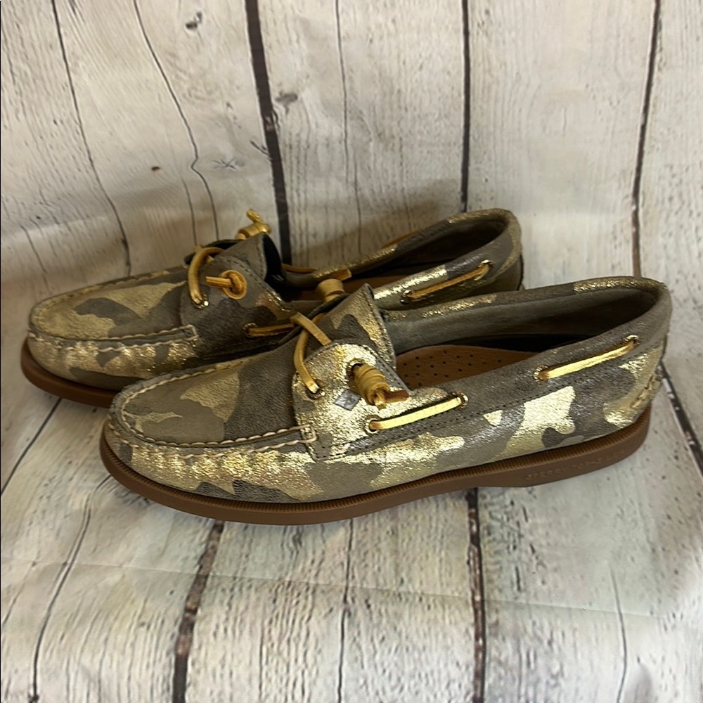 Sperry Gold Camouflage Boat Shoes - Picture 2 of 8